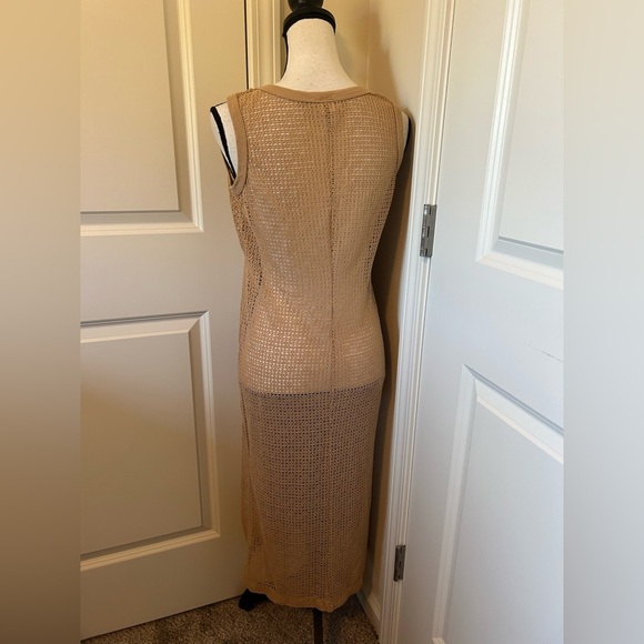 Vintage Venus swimwear tan see-through, long beach cover-up - Picture 5 of 6